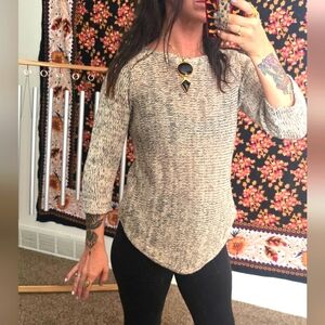 100% Organic Cotton Linen Eileen Fisher 3/4 sleeve sweater